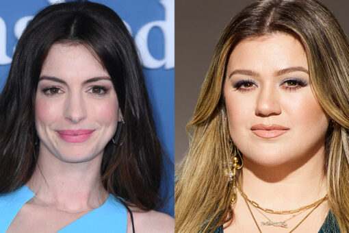 Anne Hathaway makes Kelly Clarkson collapse during singing contest: ‘Jesus, take the wheel’