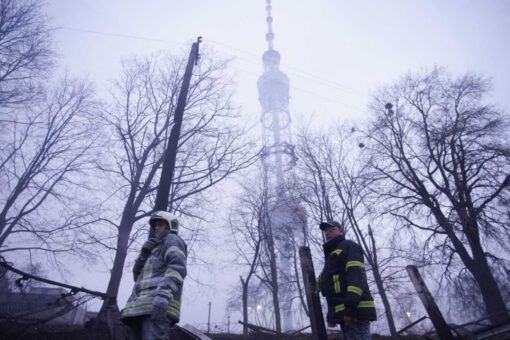Russian military strikes hit area near Kyiv TV tower, at least five killed, officials say
