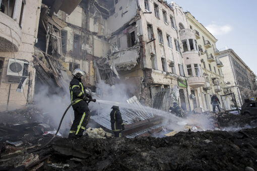 PHOTOS: Russian shelling intensifies as apartment building in Kharkiv is left looking apocalyptic