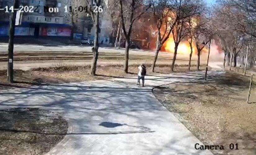 Ukraine invasion: Russian rocket slams into Kyiv bus, video shows