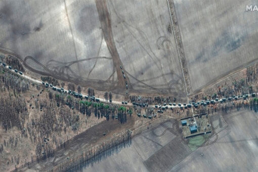 Massive Russian convoy just miles from Kyiv stalls for third day