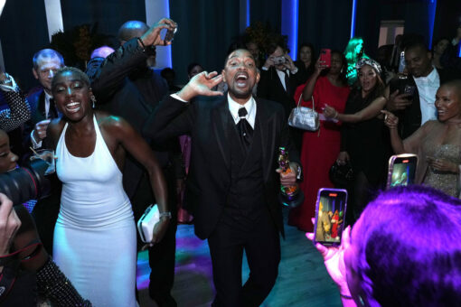 Will Smith seen dancing at Vanity Fair Oscars party following Chris Rock slap