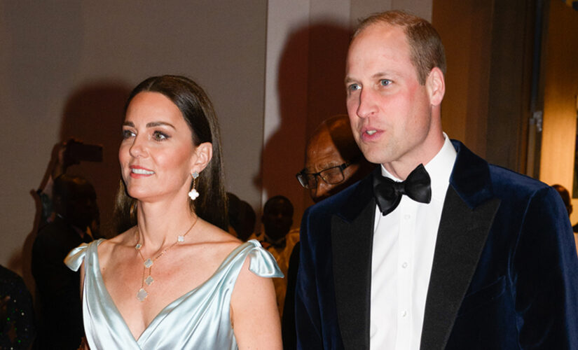 Kate Middleton stuns in icy blue gown during final leg of Caribbean tour in the Bahamas with Prince William