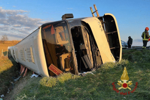 Bus full of Ukrainian refugees overturns in Italy; 1 killed