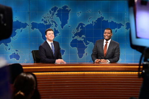 ‘SNL’ Weekend Update tackles Russia-Ukraine rhetoric — and Kamala’s brown suit