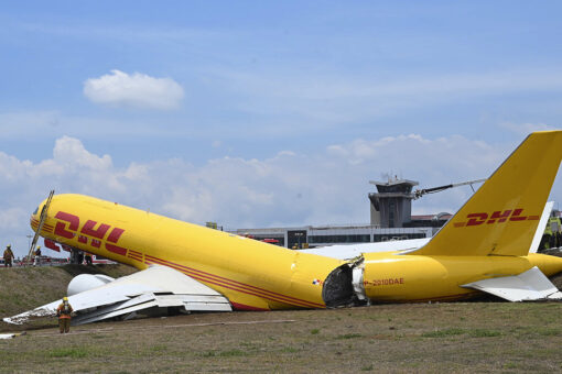 Cargo jet skids off runaway in Costa Rica, splits in half