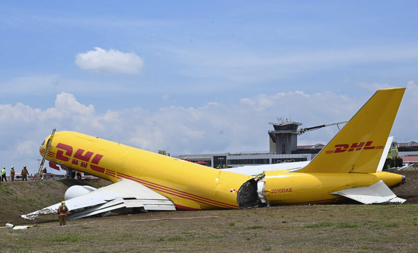 Cargo jet skids off runaway in Costa Rica, splits in half