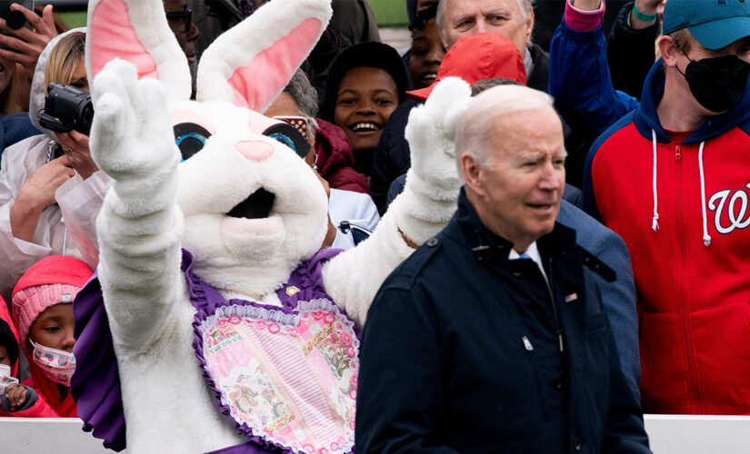 ‘Easter Bunny’ whisks Biden away as he starts discussing Afghanistan: video