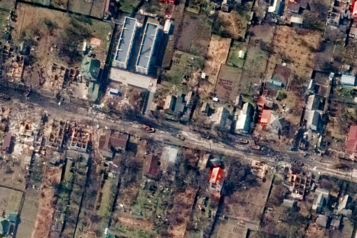 Satellite imagery shows bodies laid in Bucha streets for weeks, contradicting Russian claims