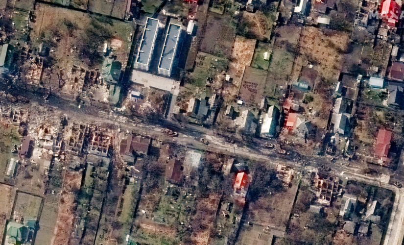 Satellite imagery shows bodies laid in Bucha streets for weeks, contradicting Russian claims