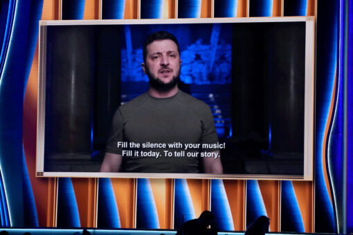 Grammys 2022 sees Ukrainian President Zelenskyy make a virtual appearance: ‘Fill the silence with your music’