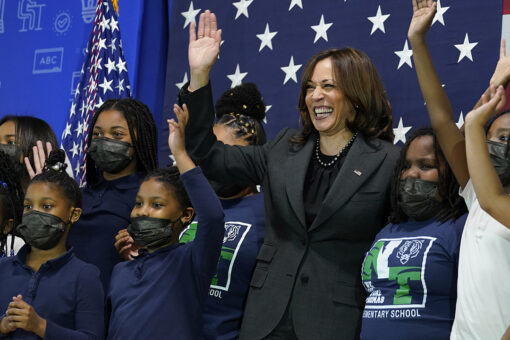 Harris’ explanation for mask-less school visit: Masks were optional for students