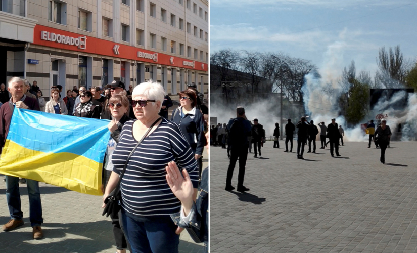 Russian troops in Kherson break up pro-Ukraine rally with tear gas, stun grenades: report