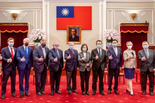 China stages military exercises as bipartisan group of US lawmakers visit Taiwan