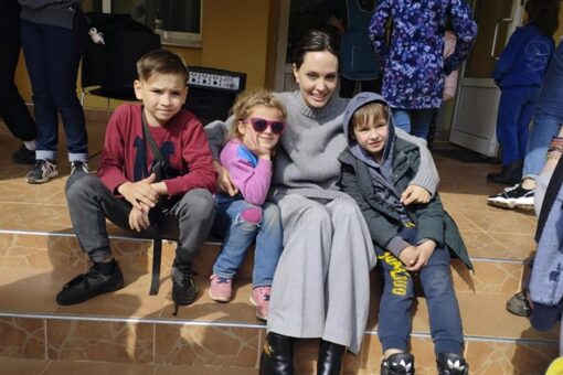 Angelina Jolie makes surprise Ukraine visit, meets children