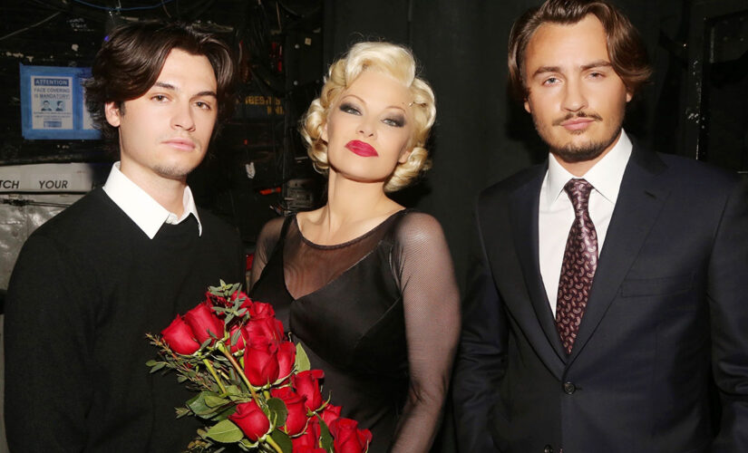 Pamela Anderson received support from her sons during her Broadway debut