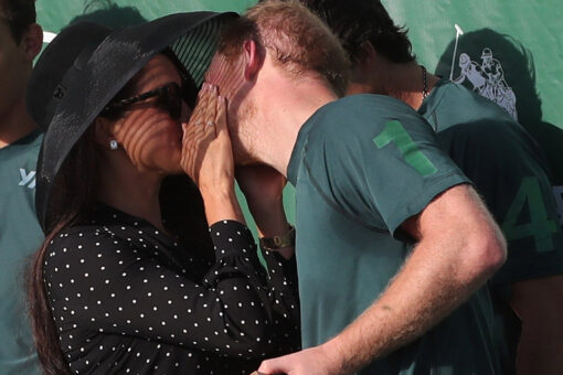 Meghan Markle and husband Prince Harry share rare public kiss after polo match in Santa Barbara