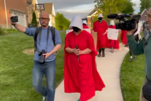 Handmaid protester says Justice Barrett, mom of 5 biological kids, doesn’t know about full-term pregnancy