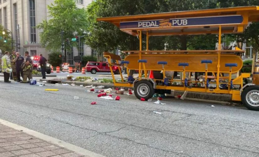 Atlanta pedal pub vehicle rolls over causing ‘mass casualty incident’, 16 injured