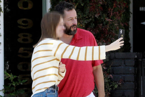 Adam Sandler snaps selfies with fan following vehicle collision in Los Angeles