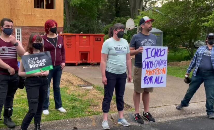 Small groups of protesters show up at Supreme Court justices’ homes to push for Roe v. Wade