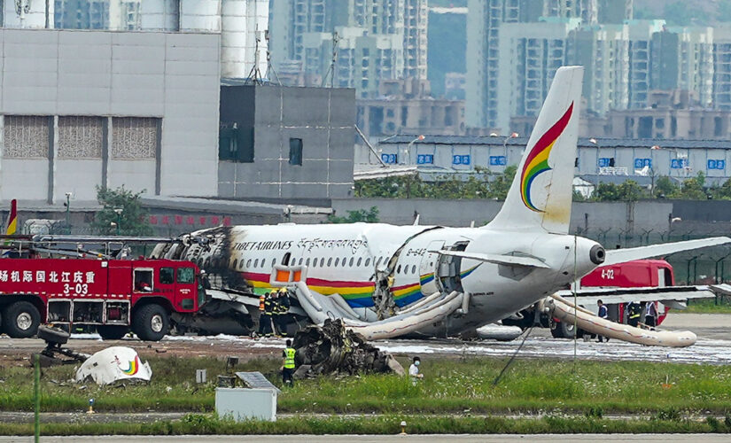 Plane veers off runway in China and catches fire; 36 injured