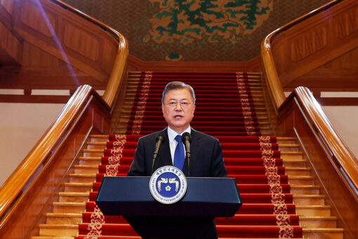 S Korea’s Moon calls for peace with North in farewell speech