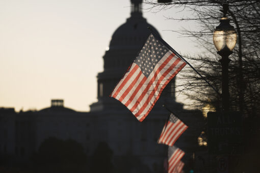 Washington DC Mayor Bowser adds 51st star to American flags displayed on Pennsylvania Ave ahead of Flag Day