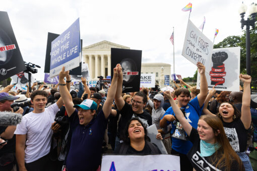 Supreme Court overturns Roe v. Wade: Photos of protesters, crowds outside high court