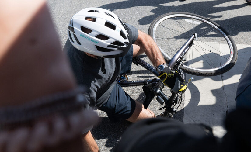 Biden hops to prove he’s not injured after bike mishap