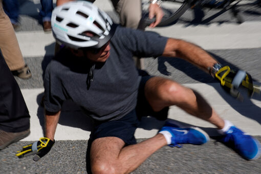 Biden falls off bike on Delaware ride with first lady, says ‘I’m good’