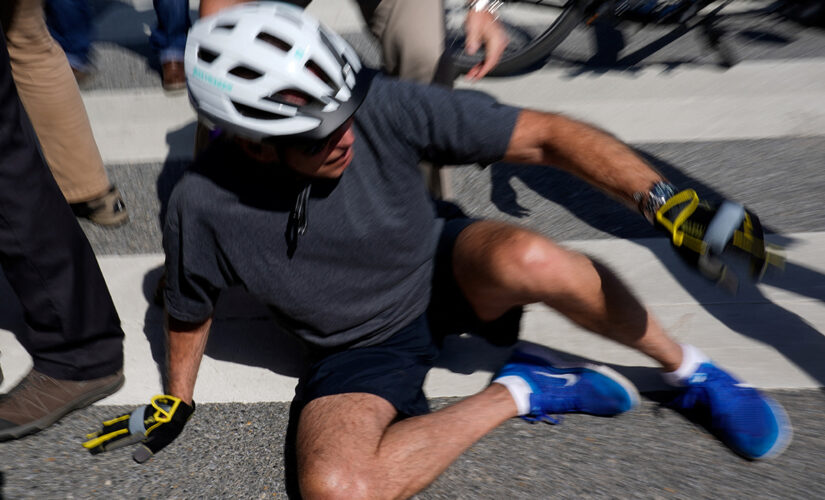 Biden falls off bike on Delaware ride with first lady, says ‘I’m good’