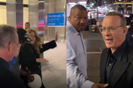 Tom Hanks yells at fans to ‘back the the f— off’ after wife Rita Wilson nearly knocked over