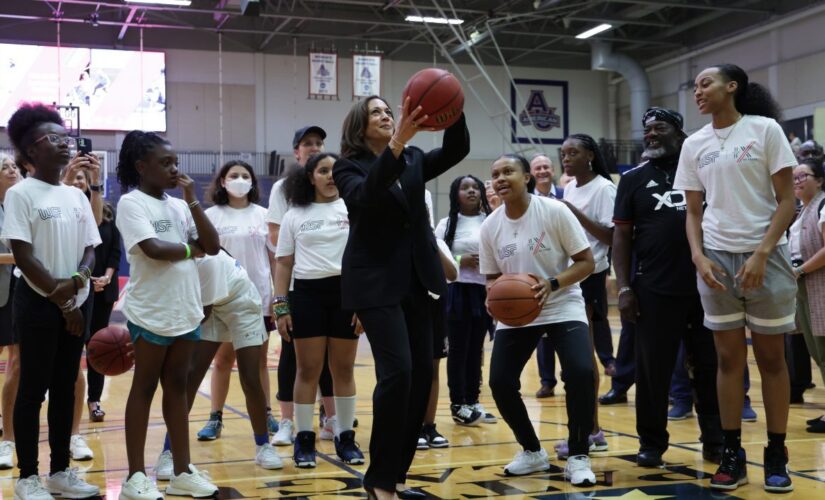 Kamala Harris’ office posts video of VP sinking basketball shot, leaves out her first 5 misses