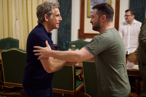 Ben Stiller meets with Ukraine President Volodymyr Zelenskyy as a UNHCR Goodwill ambassador