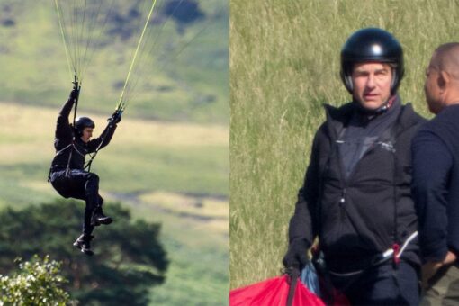 Tom Cruise parachutes off a mountain while filming ‘Mission: Impossible 8’