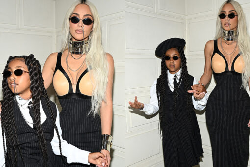 Kim Kardashian and daughter North West, 9, wear matching nose rings at Paris Couture Fashion Week show