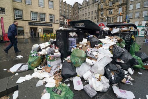 Garbage piles in Scotland raise health concerns amid strikes