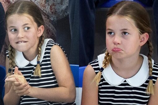 Princess Charlotte, 7, makes funny faces as she joins Prince William, Kate Middleton at Commonwealth Games