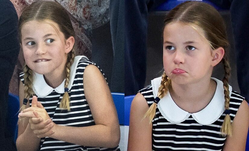 Princess Charlotte, 7, makes funny faces as she joins Prince William, Kate Middleton at Commonwealth Games