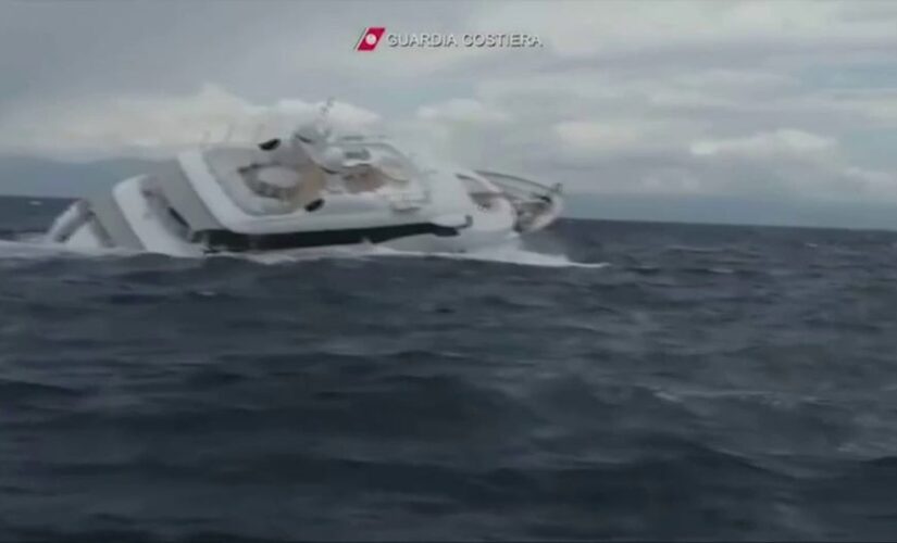 Superyacht sinking off Italian coast caught on video