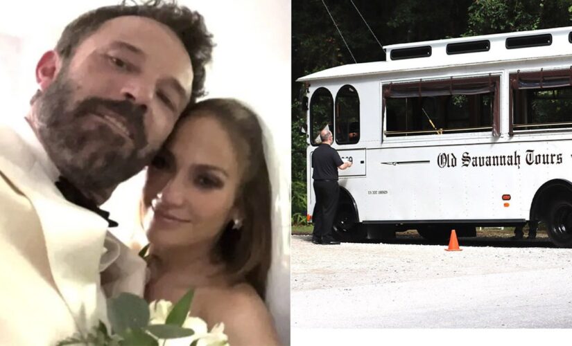 Trams arrive at Ben Affleck, Jennifer Lopez’s wedding venue