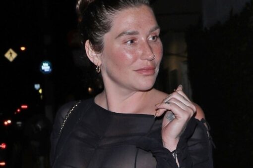 Kesha steps out in see-through black dress during dinner date with mom