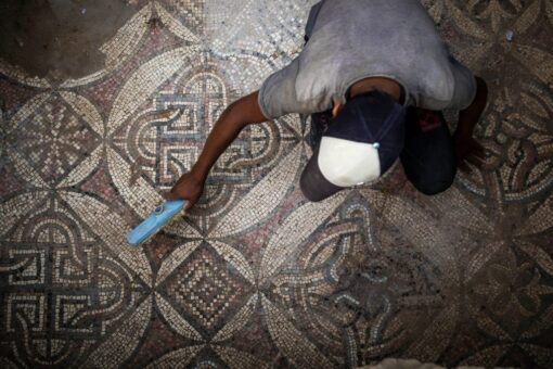 Palestinian farmer discovers rare Byzantine-era mosaic while planting olive tree in Gaza