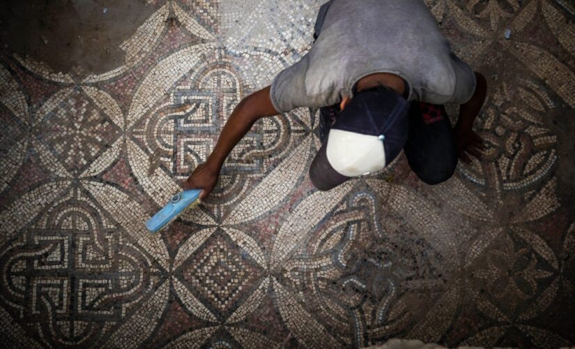 Palestinian farmer discovers rare Byzantine-era mosaic while planting olive tree in Gaza