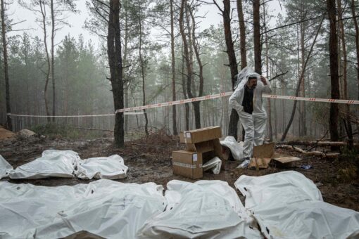 Top Ukraine official says 450 bodies found in Izyum mass grave, some with hands tied behind their backs