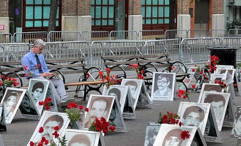 Survivors of Iran ‘death commission’ decry Raisi at United Nations, fill park with 2,000 photos of victims