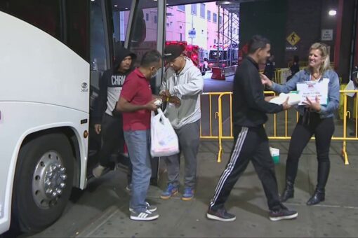 4 migrant buses arrive in NYC as Mayor Adams’ tent city construction begins