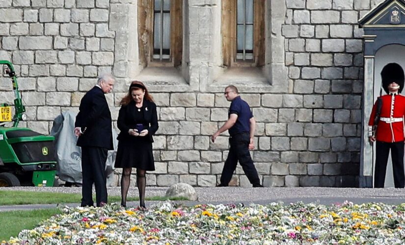 Sarah Ferguson seen for first time since Queen Elizabeth’s death, views floral tributes with Prince Andrew