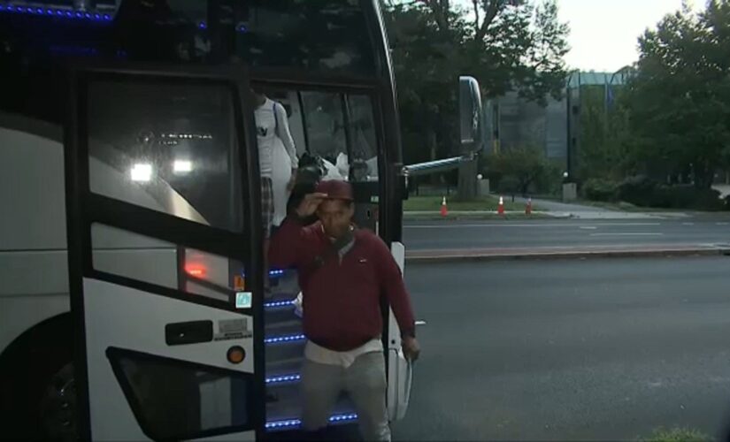 2 migrant buses arrive outside Vice President Kamala Harris’ Naval Observatory residence in DC